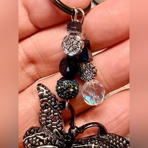 Elegant Black Butterfly  purse charm